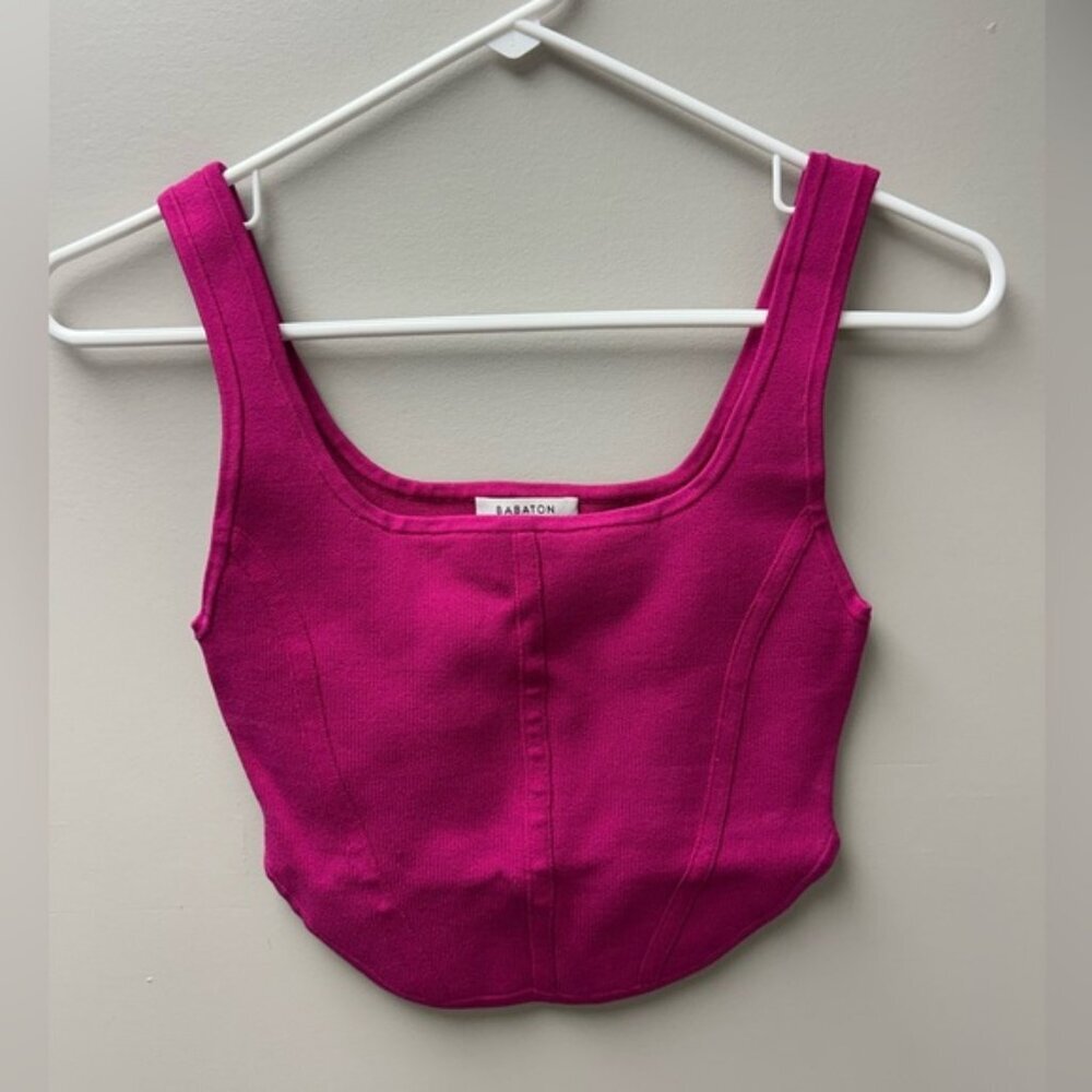 Babaton Women’s Sculpt Knit Bustier Pink Tank